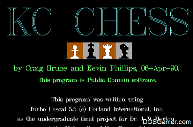 KC Chess DOS Game