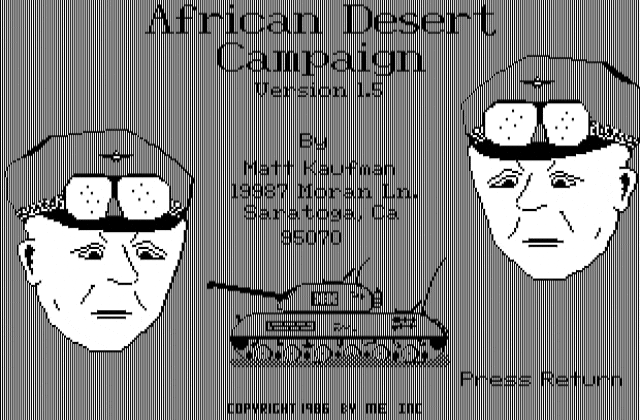 African Desert Campaign DOS Game