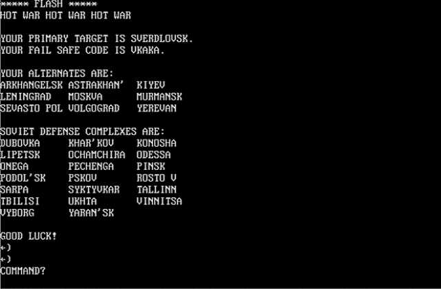 B-1 Nuclear Bomber DOS Game