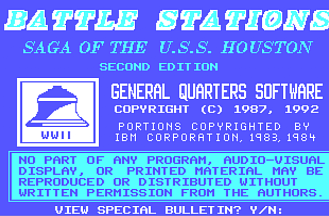Battle Stations- Saga of the U.S.S. Houston DOS Game