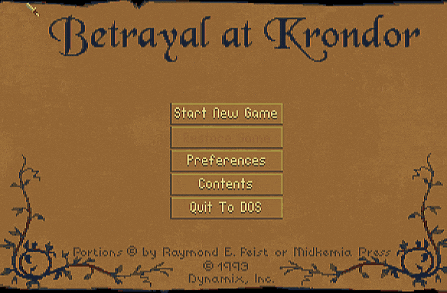Betrayal at Krondor DOS Game