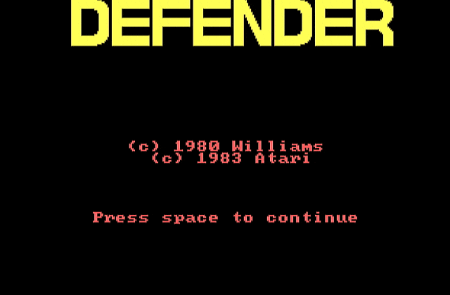 Defender DOS Game