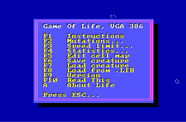 Game of Life DOS Game