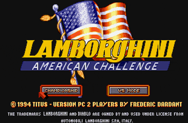 Lamborghini- American Challenge DOS Game