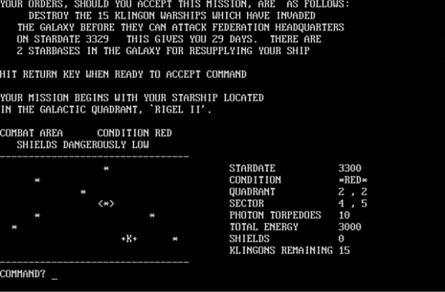 Super Star Trek DOS Game