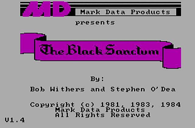 Black Sanctum, The DOS Game
