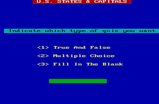 U.S. States and Capitals DOS Game