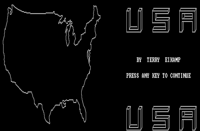 U.S.A. - A Knowledge Tool DOS Game