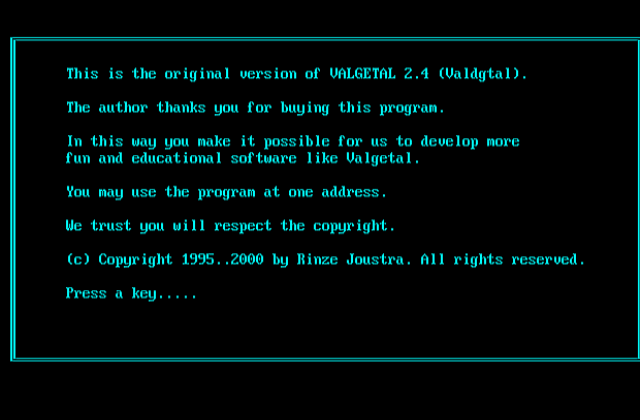 Valgetal (Multi-4) DOS Game