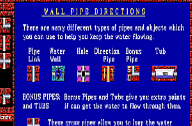 Wall Pipe DOS Game