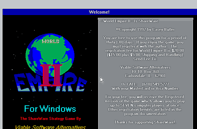 World Empire II DOS Game