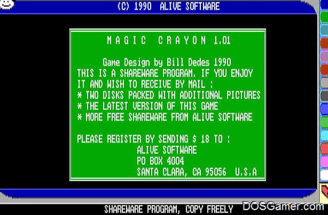 Magic Crayon v1.01 DOS Game