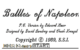 Battles Of Napoleon DOS Game