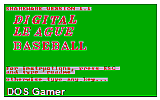Digital League Baseball DOS Game