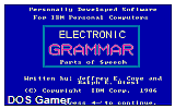 Electronic Grammar- Parts of Speech DOS Game