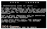 Moon Lander DOS Game