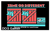Same or Different DOS Game